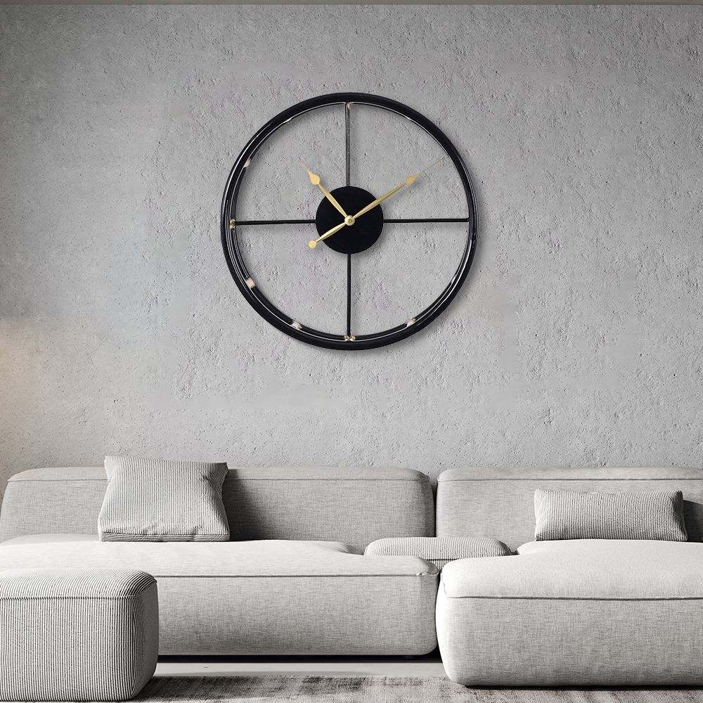 Metal Analog Wall Clock Medium | 15 Inch | Laser Cut Abstract Home Decor & Gifting Option | For Living Room Study Bedroom & Office Decor | Hoople Clock